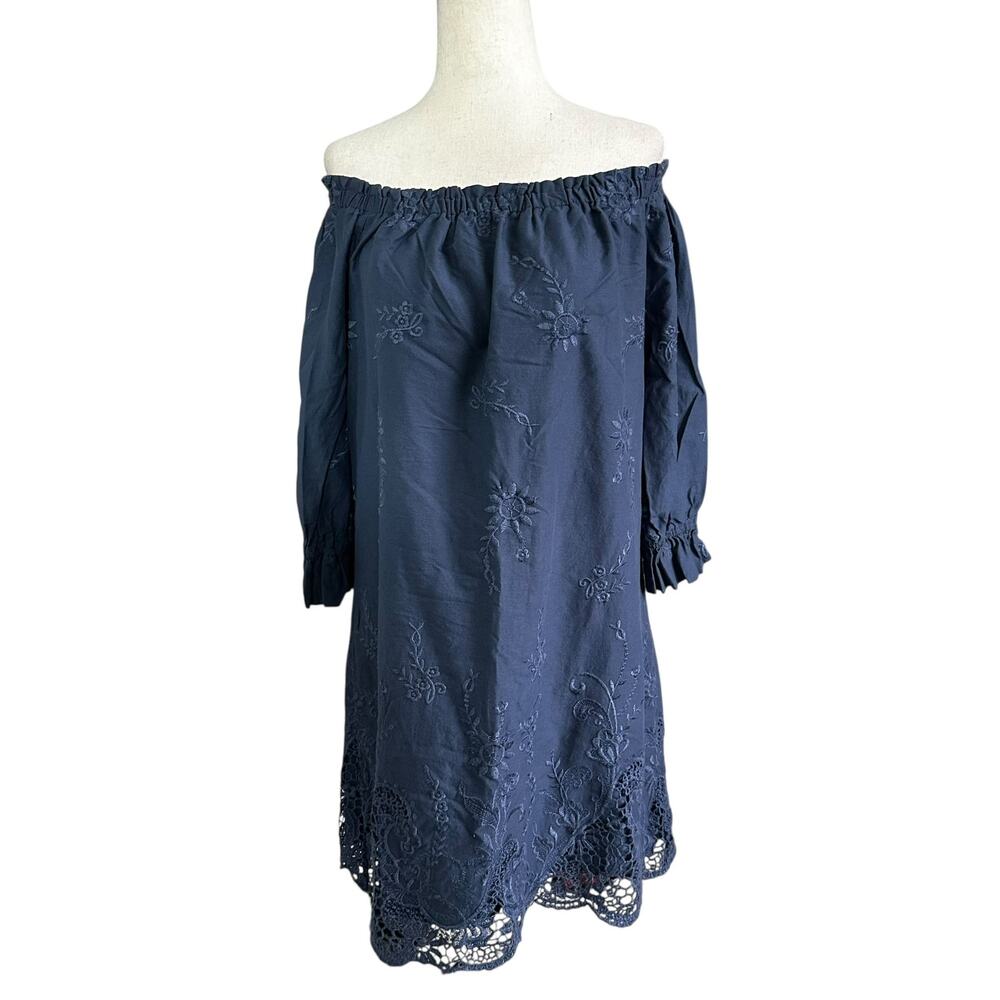 Abercrombie & Fitch Blue Lined Embroidered Dress Women's Size Small | 70-46